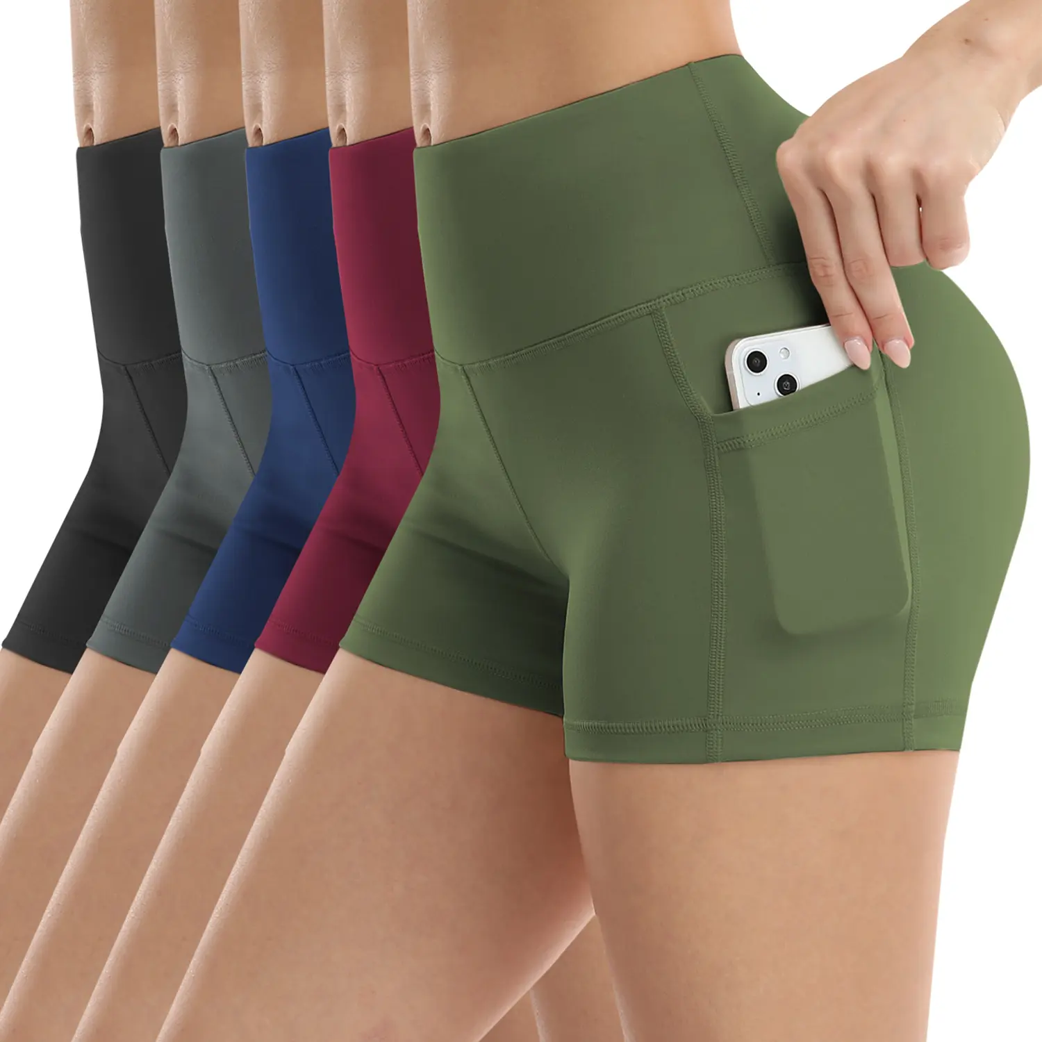 5 PACKS-Black/Gray/Navy/Red/Army Green