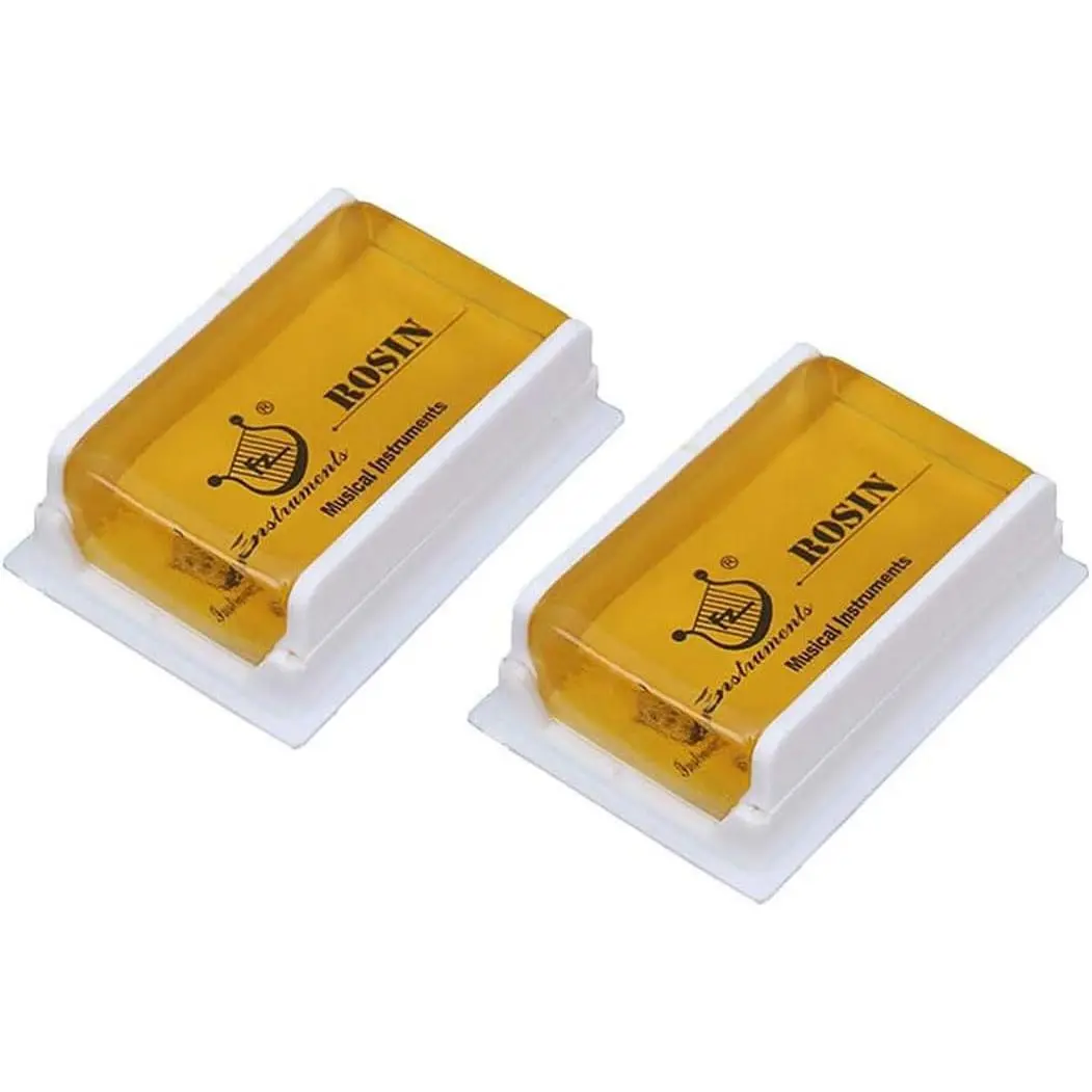 Rosin  for Violin Cello Viola Rosin Light Low Dust for Bows String Music Instrument Accessory Yellow with Case 2 Pack
