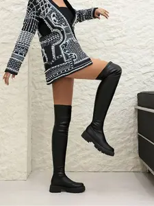 Women's over Knee Boots, Thick Sole Design, Fall Winter Fashion, Elegant Style, Comfortable Fit, Perfect for Casual Wear
