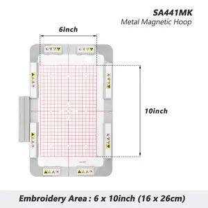 Sew Tech SA441MK Magnetic Embroidery Hoop 6x10inch (160x260mm) for Brother Innovis NQ1700E NQ1600E NQ3600D NV880E Dream Machine 2 XV8550D VE2200 Luminaire XP2 XP3 VM5200 Stellaire XE1 XJ1 Machine, 6"x10" Mighty Snap Magnet Frame
