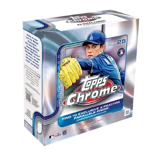 Topps 2025 Topps Chrome Baseball Factory Sealed Mega Box - 6 Packs with 10 Exclusive X-Fractor Parallels & 42 Total Cards