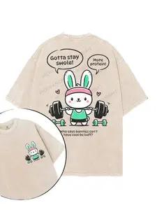 Easter Bunny, Gotta Stay Swole Cute Bunny Gym Quote Graphic T Shirt Funny Workout Rabbit More Protein Fitness Lover Vintage Sand Unisex Tee