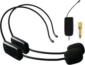 Microphone System for 2 People, 2.4G Dual  Headset Mics Ideal for Speakers, Voice Amplifier, PA System, Teacher, Tour Guides, Fitness Instructor
