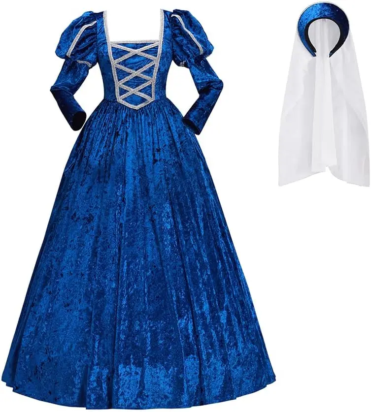 Tudor Renaissance Dress Women's Elizabeth Tudor Period Dress Historical Medieval Tudor Ball Gown Costume