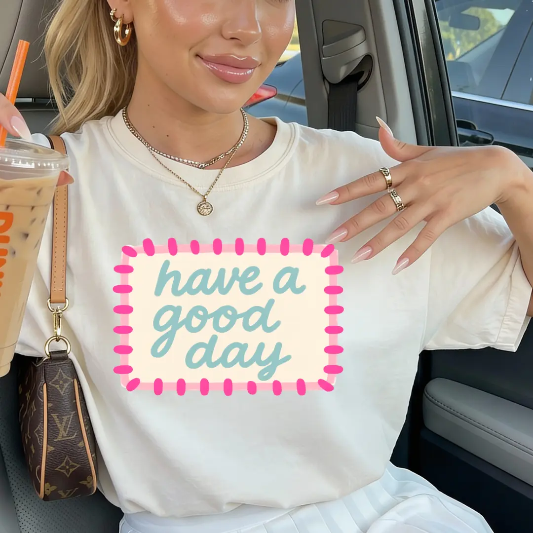 Have a Good Day Graphic Tee, Unisex Oversize Streetwear Top in Heavyweight Garment-Dyed Cotton, Plus Sizes up to 3XL, Baggy, Loose, Shortsleeve, Casual, Crew Neck, Short Sleeve, Graphic Print, Relaxed, Ring-Spun, Unisex Look
