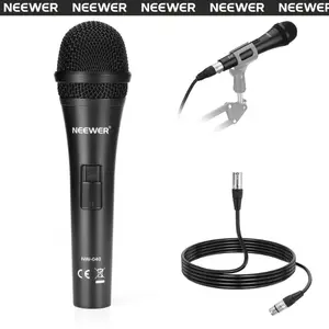 NEEWER NW-040 Cardioid Dynamic Microphone with Cable, Wired Vocal Microphone for Podcast, Live Streaming, Recording, Karaoke & Studio Use (Black)