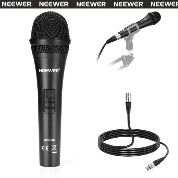 NEEWER NW-040 Cardioid Dynamic Microphone with Cable, Wired Vocal Microphone for Podcast, Live Streaming, Recording, Karaoke & Studio Use (Black) tiktokshopbacktoschool