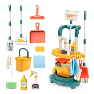 Toddler Cleaning Set, Kids Cleaning Toy Set, New 12-Piece Detachable Kids Cleaning Set, Pretend Play Educational Cleaning Carts