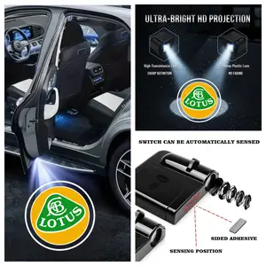 4PCS Lotus Logo Car Door Courtesy Lights, LED Ghost Shadow Projector Lights for Lotus Emira Exige Elise