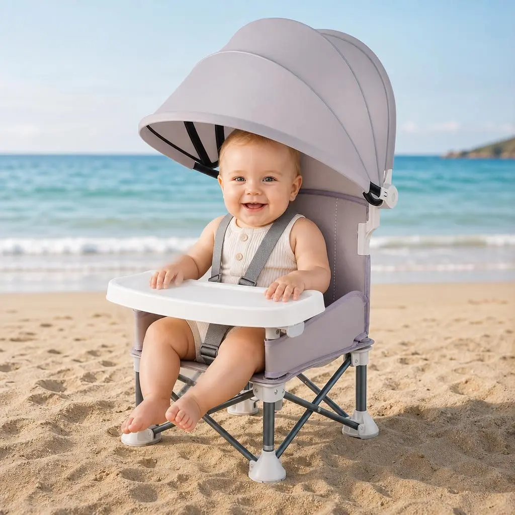 Portable Baby Feeding Chair, Foldable Multifunctional Outdoor Dining Seat, Ideal for Camping & Travel, Comfortable Child Booster Seat