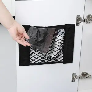 3pcs Hanging Storage Net Bag, No-Drill Wall Mount Storage Bag, Space Saving Bags, Suitable for Car, Kitchen, Bathroom, and Home Decor