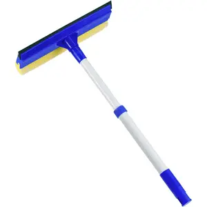 15.9" Window  for ,2 in 1  Window Cleaner with Long Stainless Steel Handle,Sponge  Window  for Gas Station, Glass,Shower (Iron Pole)