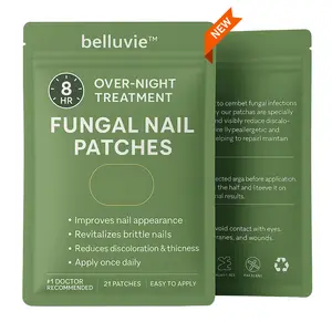 Belluvie Nail Patches Extra Strength - 21 Nighttime Appareance Patches for Damaged Discolored Nails - 8-Hour Hypoallergenicfor Stronger Clearer Nails