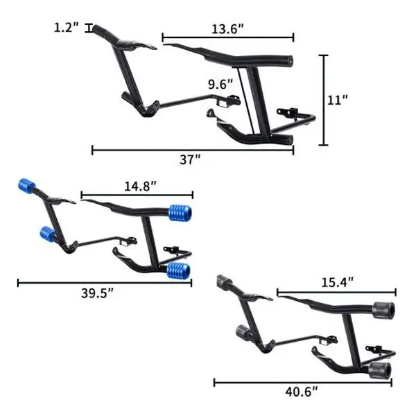Chrome ProTek Rear Performance Crash Bar Saddlebags Guards for Harley Touring Accessories, '14-'26 Fit Models, 1.25" Diameter Tube, 3/8-16 Screws, 37" Overall Width, 4 Sliders, Black CNC & Blue CNC Options, Includes Hardware