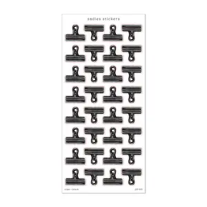 Clips • Black • Sticker Sheet • Stickers for Scrapbooking, Journaling, Bullet Journal, Junk Journal, Planner, Calendar