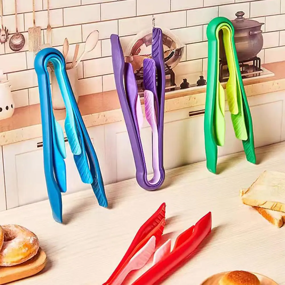 Multifunctional Noodle Tongs Set, 3 Counts/set Plastic Food Tongs, Kitchen Utensils & Cooking Gadgets for Noodle, Meat, Vegetable, Salad, Pastry, Fried Food, Kitchen Cooking Accessories, Home Kitchen Use, Cooking Tools, Kitchen Tools and Gadgets