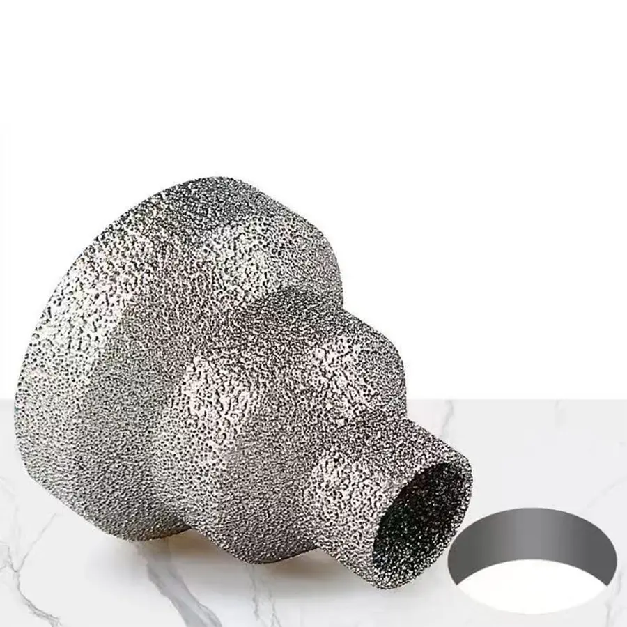 Sharp 20-35-50MM Diamond Step Chamfer Drill Bit, 5/8-11 Angle Grinder Attachment for Tile/Masonry Hole Enlargement & Smooth Edge Finish, Bits Hole Saws Power Tool Accessory