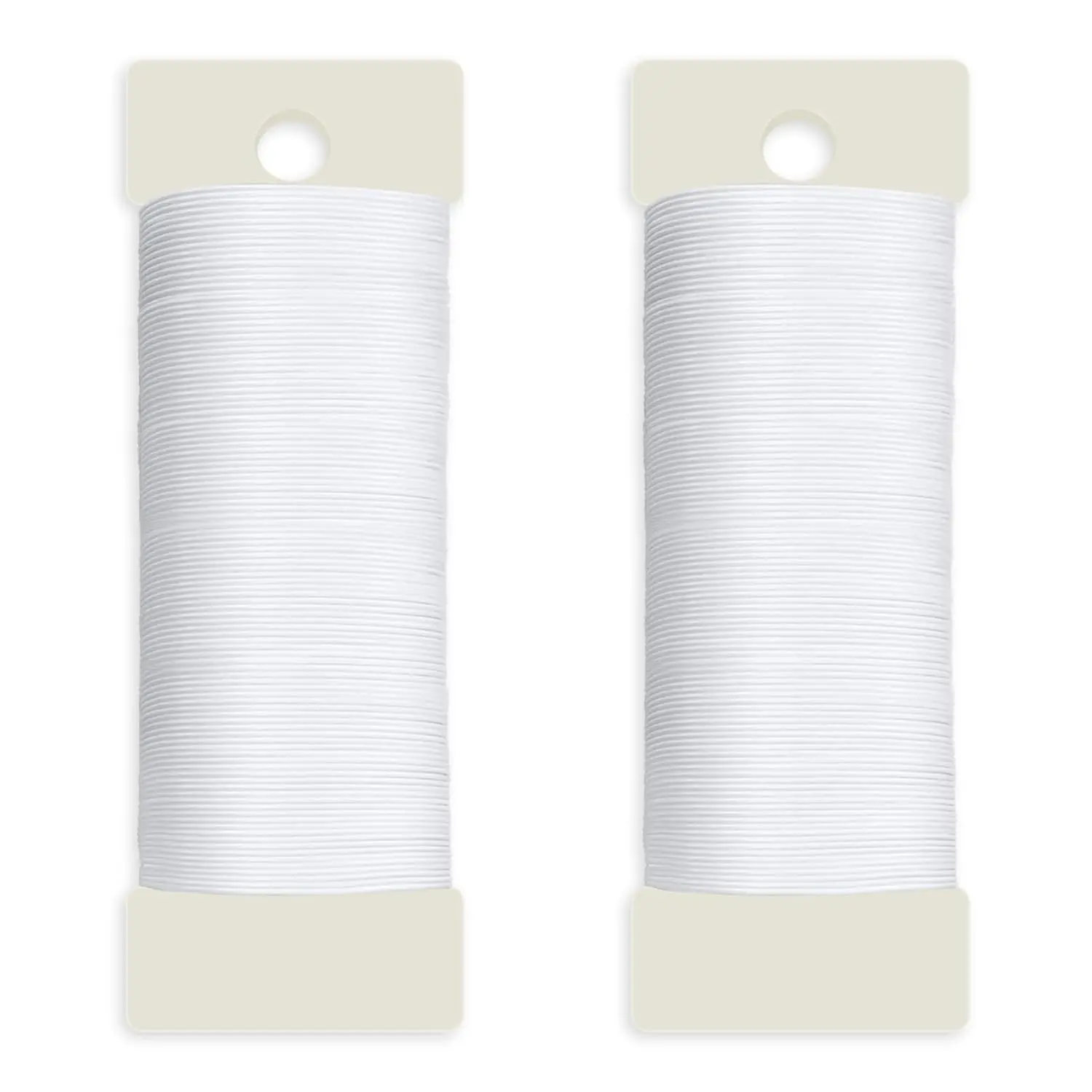 White Floral Wire 2Pack, 38 Yards 114 Ft 22 Gauge Metal Wire for Crafts, Flexible Wreath Flower Thin Craft Wire for Ornaments Ribbon Making DIY
