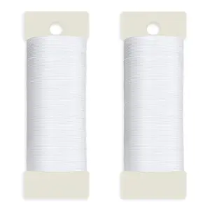 White Floral Wire 2Pack, 38 Yards 114 Ft 22 Gauge Metal Wire for Crafts, Flexible Wreath Flower Thin Craft Wire for Ornaments Ribbon Making DIY