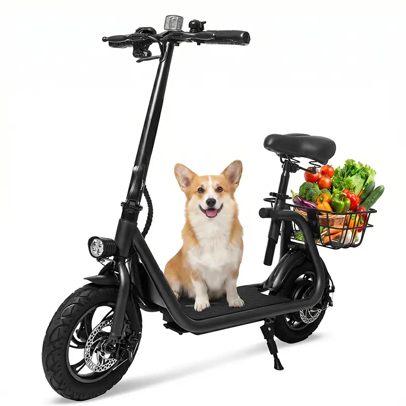 Adult Foldable Portable Urban Commuter Electric Scooter - 20 mi Range, Adjustable Seat, Dual Brakes, Practical Storage Basket, LED Headlight, Taillight, Multifunctional, Eco-Friendly, 220 lbs Capacity, summerwins, Father's Day Gifts