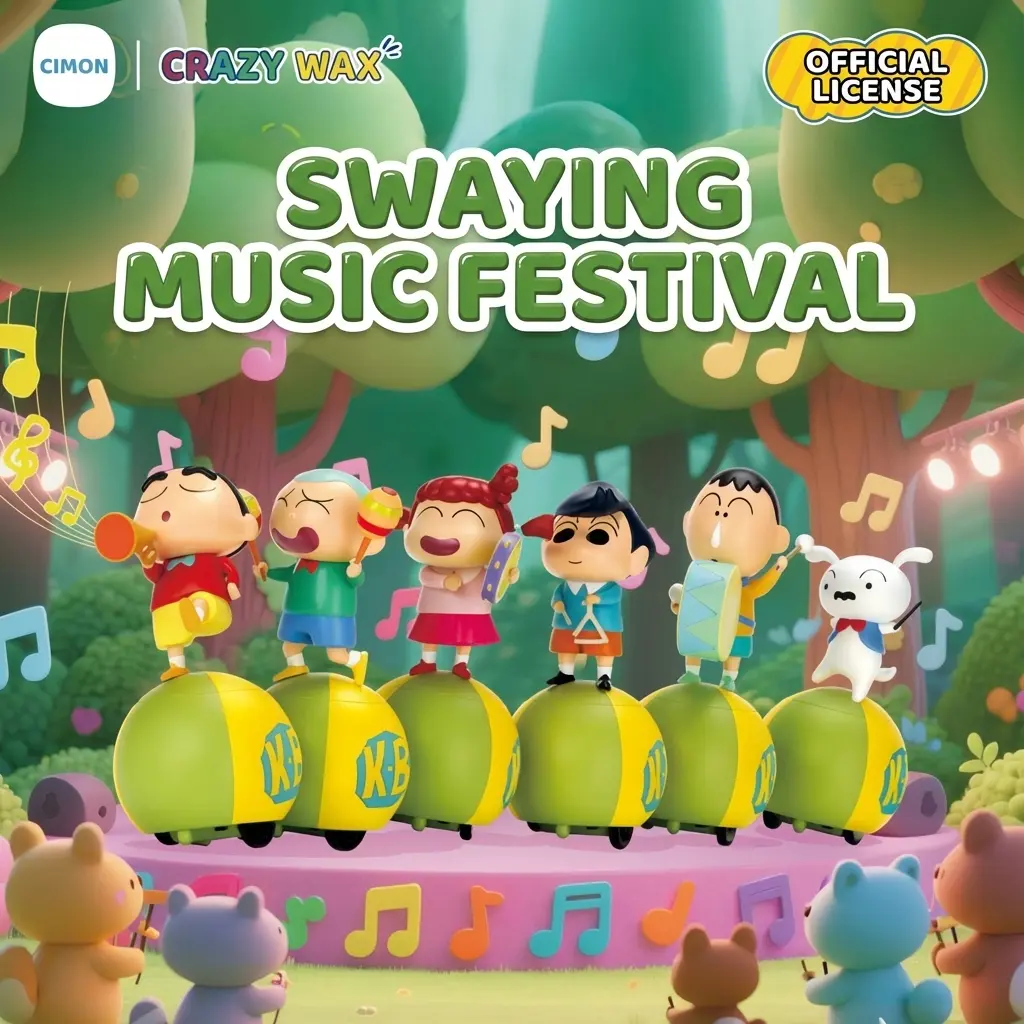 MINISO Crayon Shin-chan Swing Band Series Desktop Ornament Toy Merchandise - Collectible Figurines, Desktop Decor Figures, Cute Friend Gift, Holiday Gift, Back To School