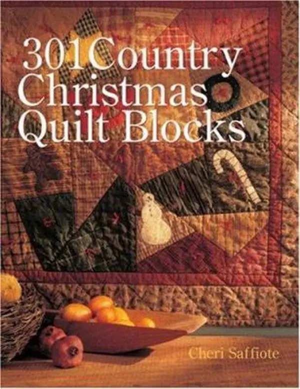 Used Paperback Book - 301 Country Christmas Quilt Blocks by Cheri Saffiote (English) - Holiday Quilts Crafts, Hot Pads Sewing Patterns