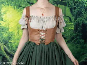 Leather Underbust Corset in Brown | Leather Corset Belt Waist Cincher Leather Harness Real Leather Renaissance Faire Corset Hobbit Wench