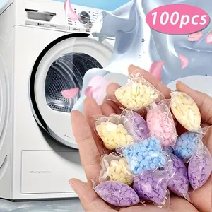 Random Color Laundry Fragrance Beads, 100pcs/set Long Lasting Fragrance Laundry Beads, Laundry Detergent Beads for Home, Dormitory, Travel, Laundry Balls