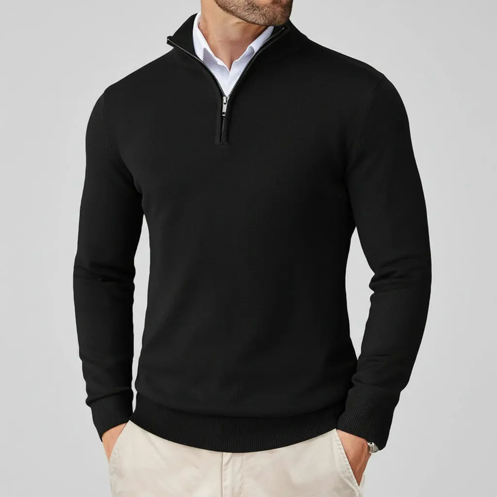 Men's Quarter Zip Up Sweaters Slim Fit Lightweight Mock Neck Pullover Casual Sweaters Half Turtleneck Knitted Outdoor Streetwear