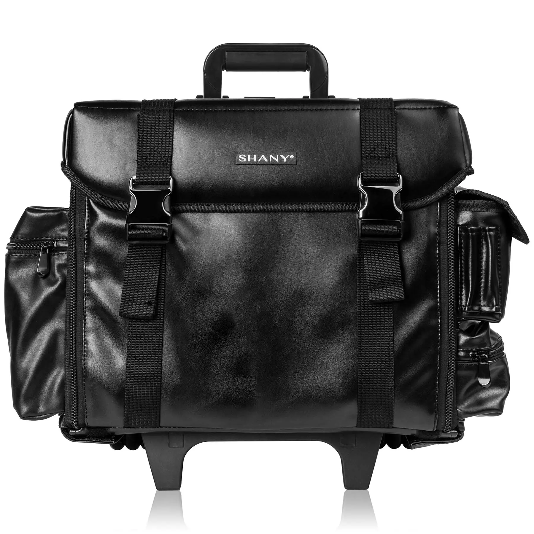 SHANY Makeup Artist Soft Rolling Trolley Cosmetic Case with Free Set of Mesh Bag Makeup Organizer - Travel Rolling Makeup Bag