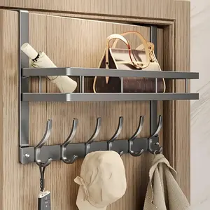 Over-the-Door Hook Hanger, Multifunctional Door Storage Rack Organizer for Bedroom, Bathroom and Kitchen, Home Space Saver, Door Hanging Organizer