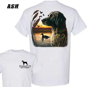 Straight Up Southern T-Shirt - Featuring A Hunting Dog And Sunset Scene , Rustic Outdoor-Themed Apparel , Casual Wear For Men And Women , Perfect For Hunting Enthusiasts And Nature Lovers Menswear, Trending Shirt