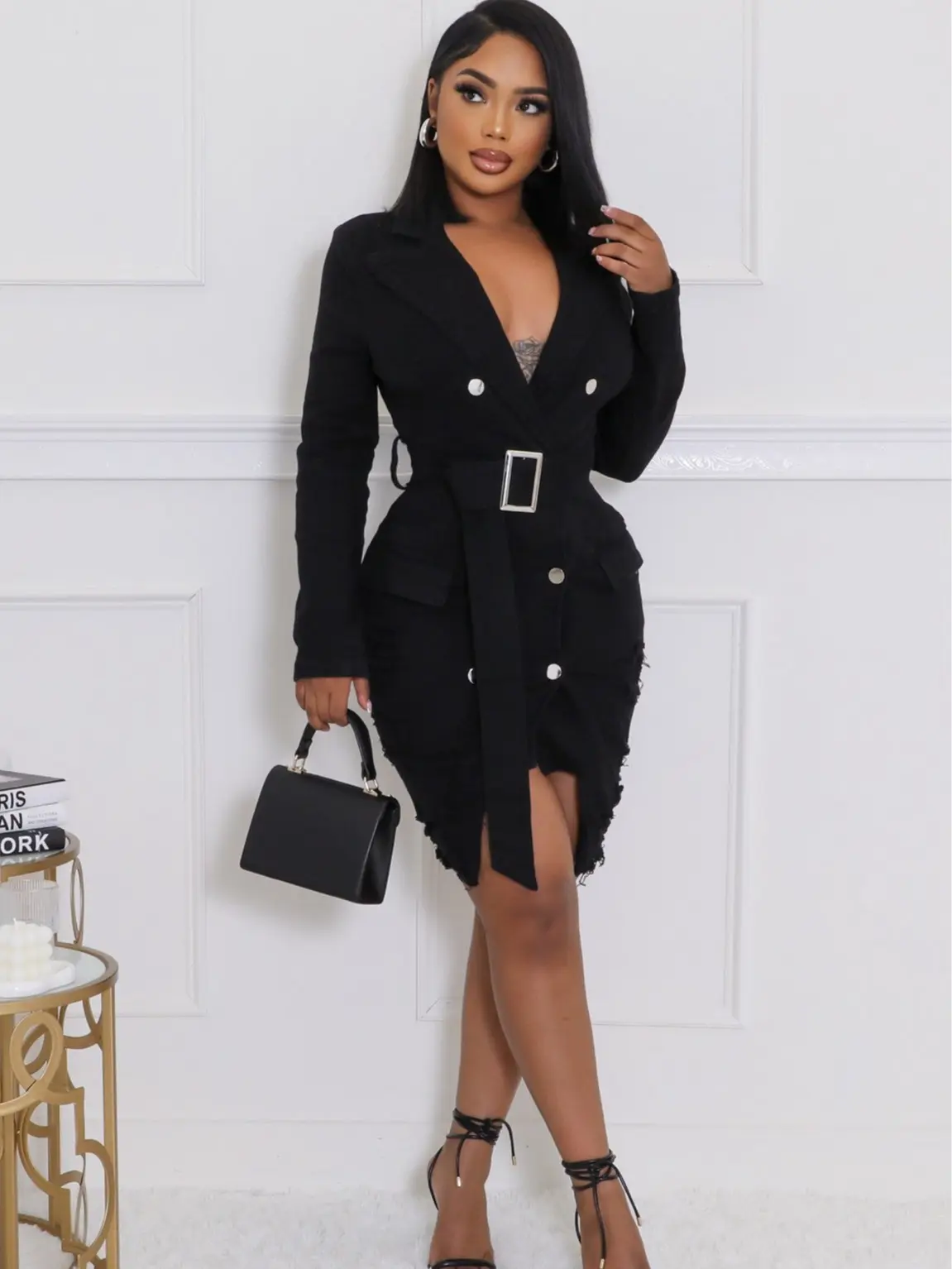 Black Boss Babe Blazer Dress