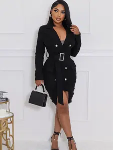 Black Boss Babe Blazer Dress