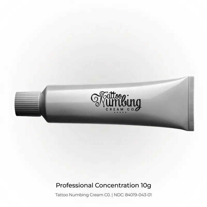 TATTOO NUMBING CREAM CO. Lightweight Tattoo Aftercare Cream - Max Strength Unscented Cooling Menthol Soother, Professional Skin Support for Aesthetic Sessions, Sensitive Smoothing for Individuals, All Skins, 3-4x Daily Use (10g/0.35 fl. oz., No Water)