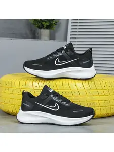 Lightweight Breathable Men's Comfort Running Shoes, Men's Sport Casual Shoes, Athletic Running Shoes, One-Piece Molded Anti-Slip Sole