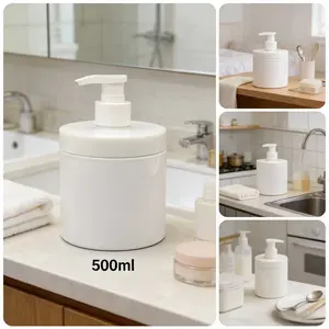 2-Pack 500ML Travel Dispenser Bottles, Pet Material, Reusable Lotion Containers, Ideal for Moisturizer & Shower Gel, Compact Design