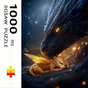 1000 Piece Dragon Puzzle Set, DIY Home Decor Brain Teaser Toy, Perfect Gift for Adults & Families, Holiday Theme Design, Jigsaw Puzzles