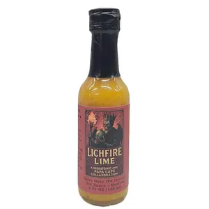 Lichfire Lime Hot Sauce - Heat Level HOT - Miskatonic Brewery & Papa Caps Collaboration - Spicy Lime & Habanero Flavor - Perfect for Shrimp Tacos & Grilled Chicken