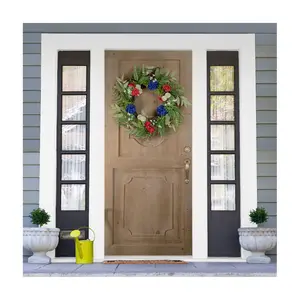 Americana Mixed Floral Patriotic Wreath  24-Inc h  Unlit