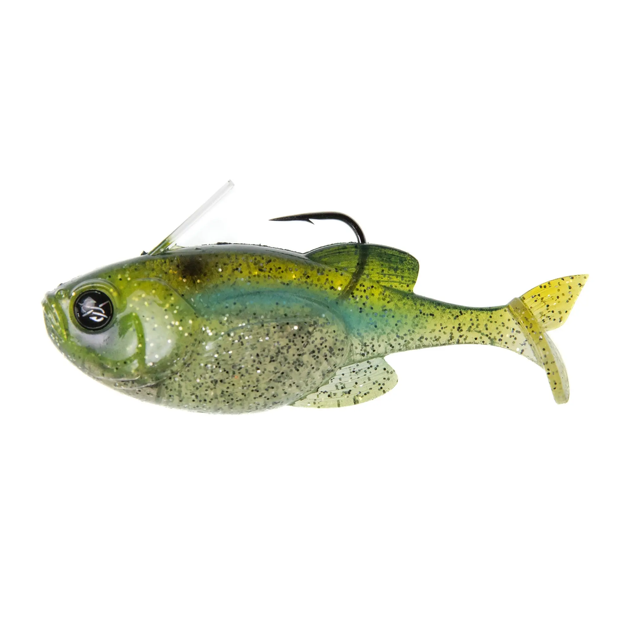 GOOGAN SQUAD Guppy 3.8 in Soft Plastic Swimbait - Prerigged Soft Plastic Lures with Built-in Weedguard, 3D Gills and Scales, Treads Heavy Cover, Attracts All Predator Species