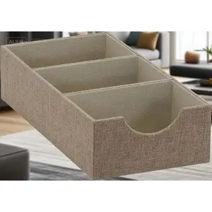 Deep 3 Section Drawer Organizer Box for Storage| 12 in x 6.13 in x 3.13 in| Space Saving| Durable Plastic| Home Office Organization| Versatile Storage Solution Kitchen Cover Shelf Latte sugar  jar