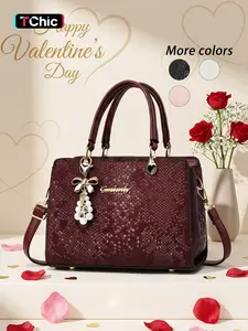 Valentine's Day Women's Crocodile Pattern Crossbody Bag, Handbag Sling Bag, Casual Shoulder Bag, Elegant Embossed Bag, Durable and Fashionable Design, Perfect for Daily Use, Fashionable Unique Bags