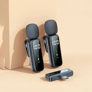 Wireless Lavalier Microphone with Plug & Receiver - Smartphones (iPhone, iPad, Android), LED Indicator, Noise Reduction, Magnetic Clip, Button Control for Interview, Vlogging