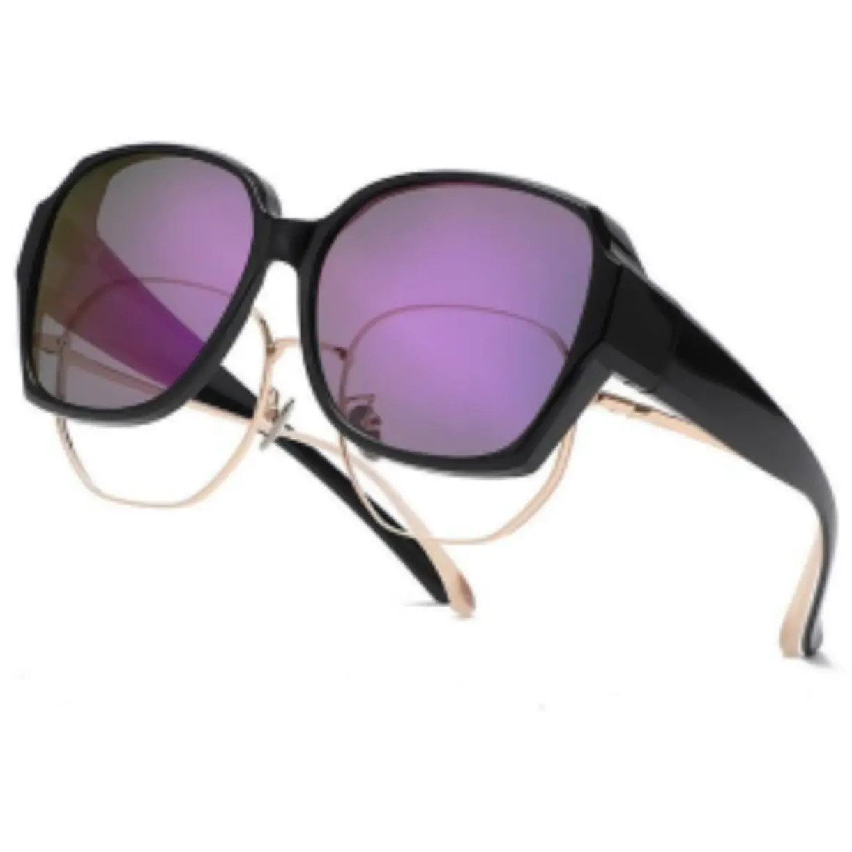 Rectangular Clip-On Polarised Sunglasses with PC Frame, Unisex TAC Lens Shades with UV Protection for Driving and Daily Fashion, Uv Protected