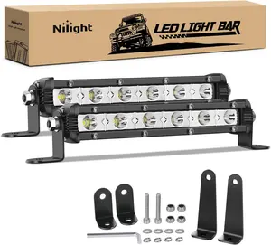 Nilight Single Row LED Light Bar Ultra-Slim Spot Light Bar 2PCS 7 Inch 18W Fog Light Driving Light Work Light Roof Bumper Light for Offroad 4x4 Trucks Polaris RZR SUV ATV UTV Underglow Car dealsforyoudays