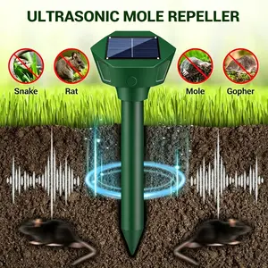 Solar-Powered Ultrasonic Mole & Snake Repellent, IP64 Waterproof, Farm & Garden Lawn Protection Supply Outdoor Pest Control rodent