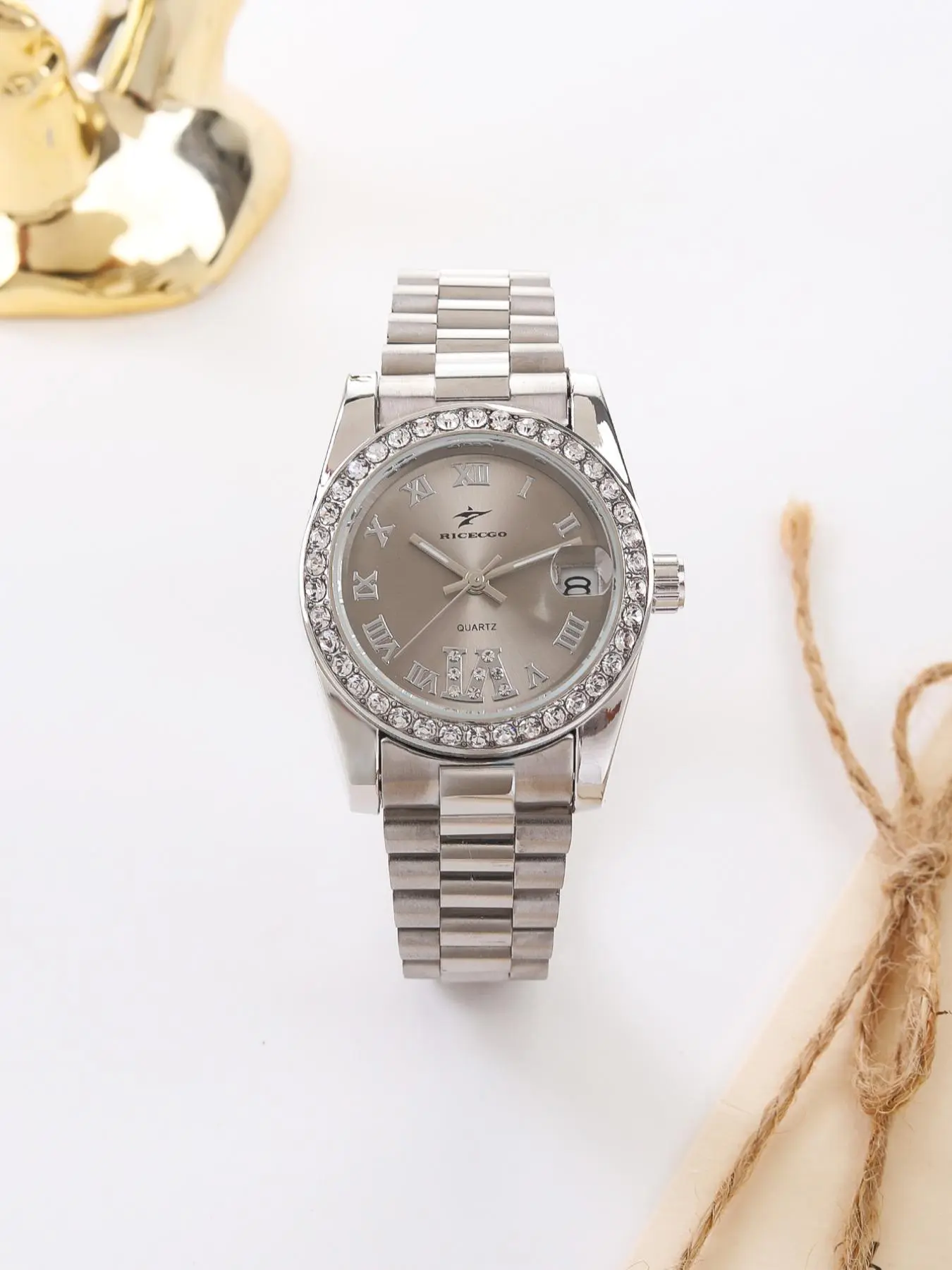 Women's Elegant Round Dial Quartz Watch, Exquisite Trendy Wristwatch, Fashionable Analog Watch for Women As Gift with Box, Modern Trendy Watch, Fashionable Stylish Watch, Quartz Wristwatches