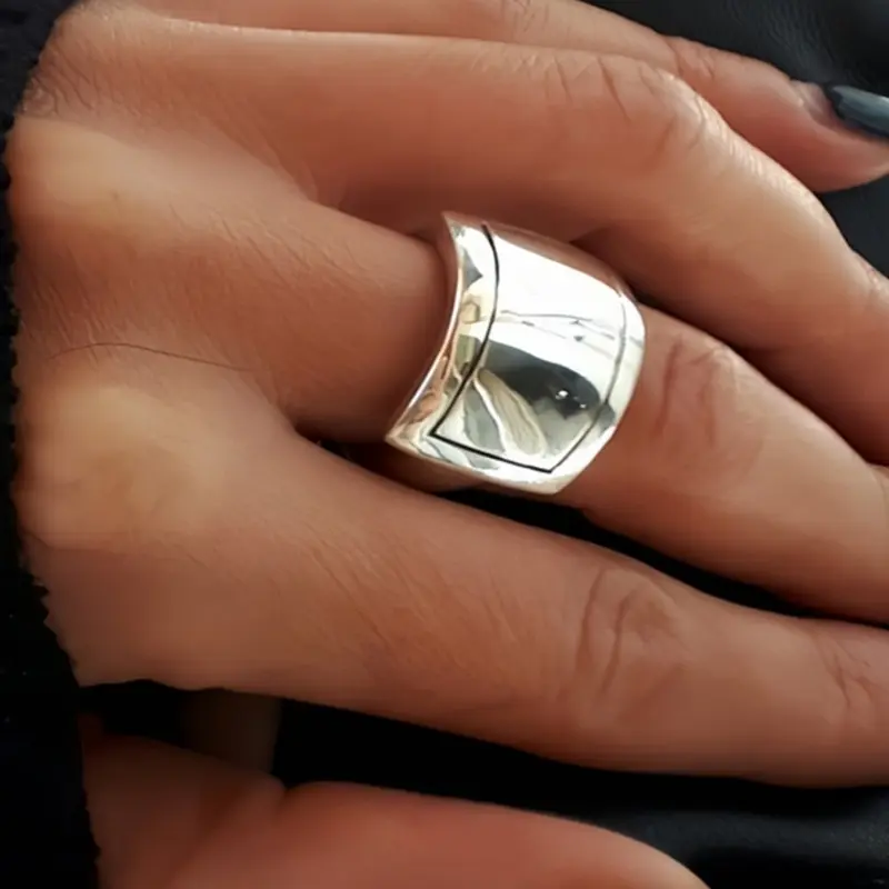 Minimalist Hip-Hop Style Wide Band Chunky Unisex Ring - Daily Casual & Party Fashion Accessory, Perfect Gift for Girlfriend, Wife, Mom, Lover Cool Urban