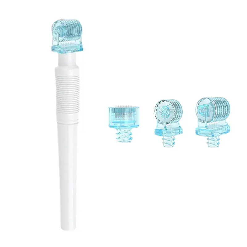 3in1 Derma Roller Kit 0.25mm Microneedle Derma Rolling Facial Beauty Roller Skin Care Tools with 3 Replaceable Heads